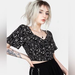 DISTURBIA Craft Hook and Eye Crop Top Size US4/UK8